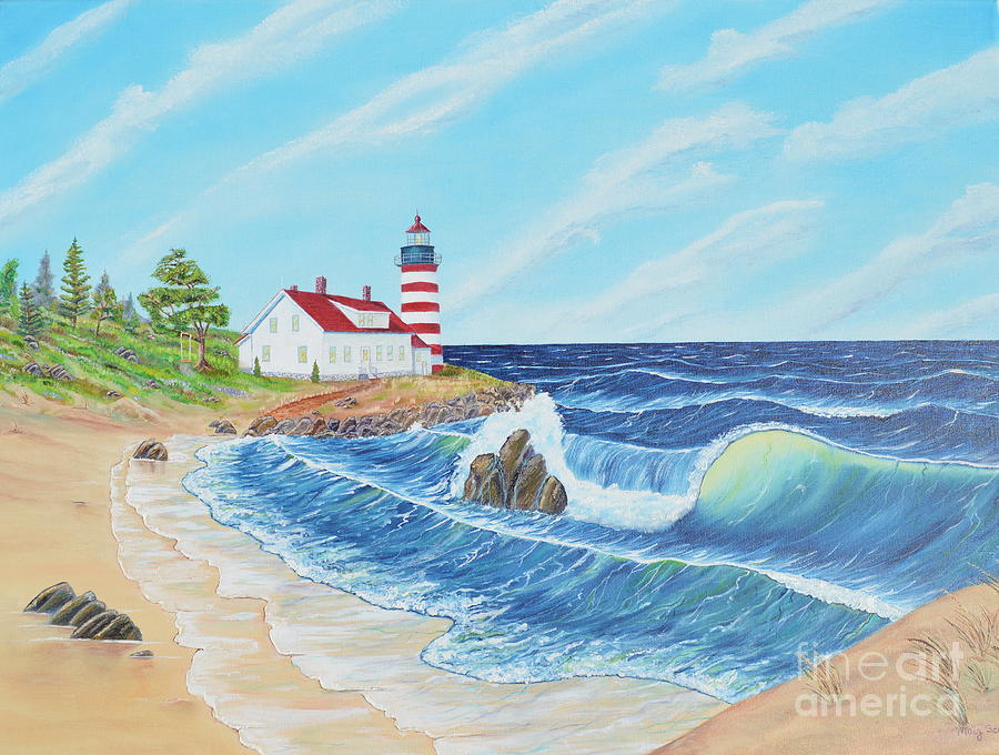 Lighthouse Life Painting by Mary Scott