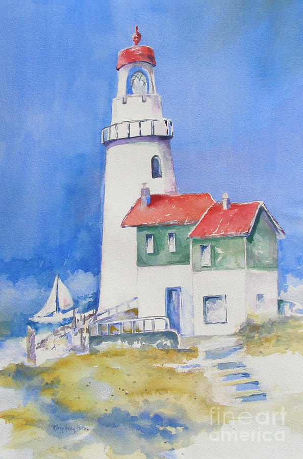 Lighthouse Painting by Mary Haley-Rocks