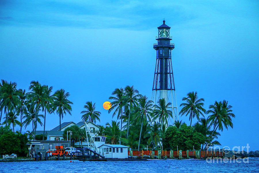 Lighthouse Moon Photograph by Tom Claud