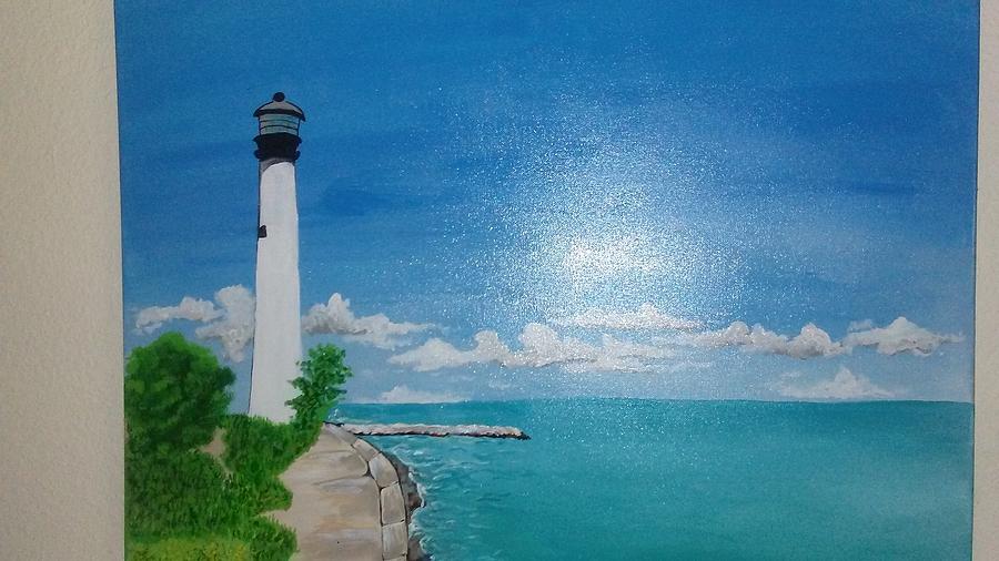 Beach Painting - Lighthouse by Nichols Laura
