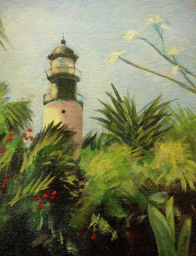 Lighthouse on Key West Painting by Walt Maes