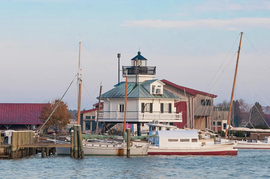 Lighthouse on the Chesapeake Bay - St Michaels Maryland  Photograph by Bill Cannon