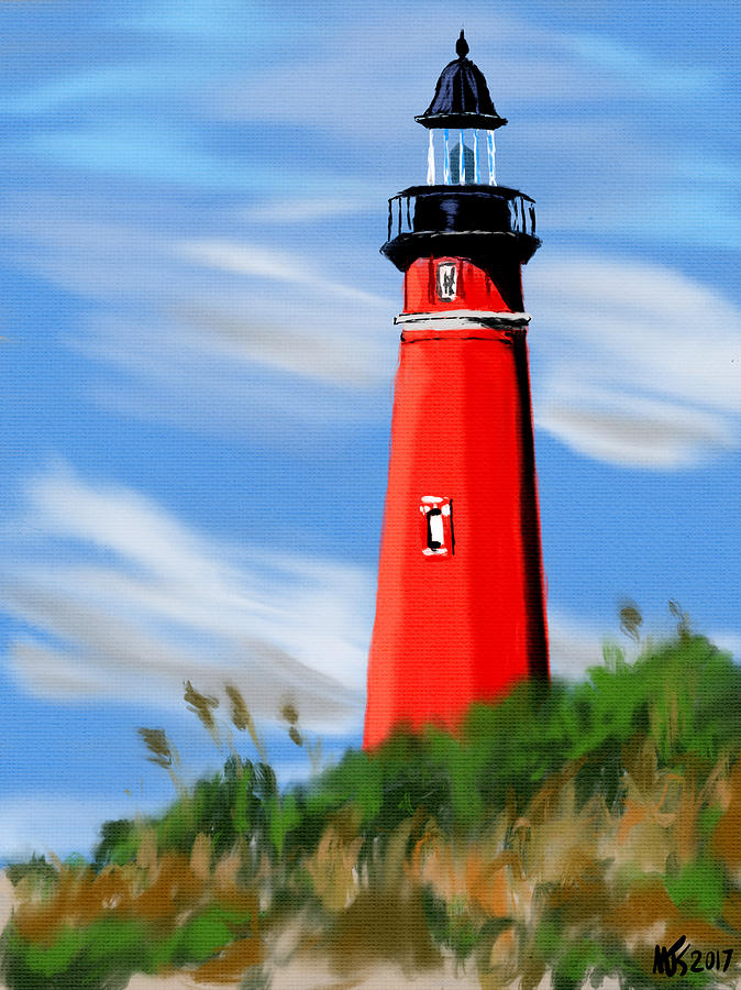Lighthouse On The Slope Digital Art by Michael Kallstrom