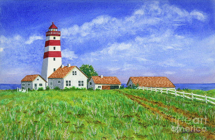 Lighthouse Pasture Painting by Val Miller