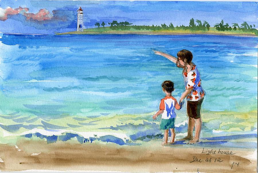 Lighthouse Painting by Ping Yan
