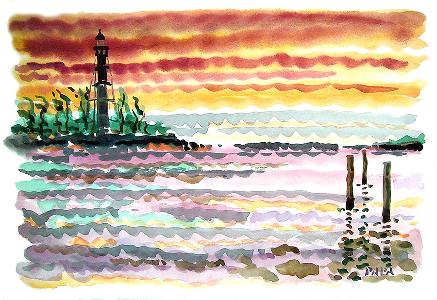 Lighthouse Point Sunrise Painting by Ralph Papa