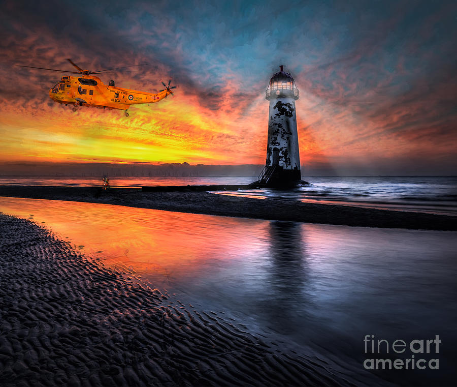 Sunset Photograph - Lighthouse Rescue by Adrian Evans