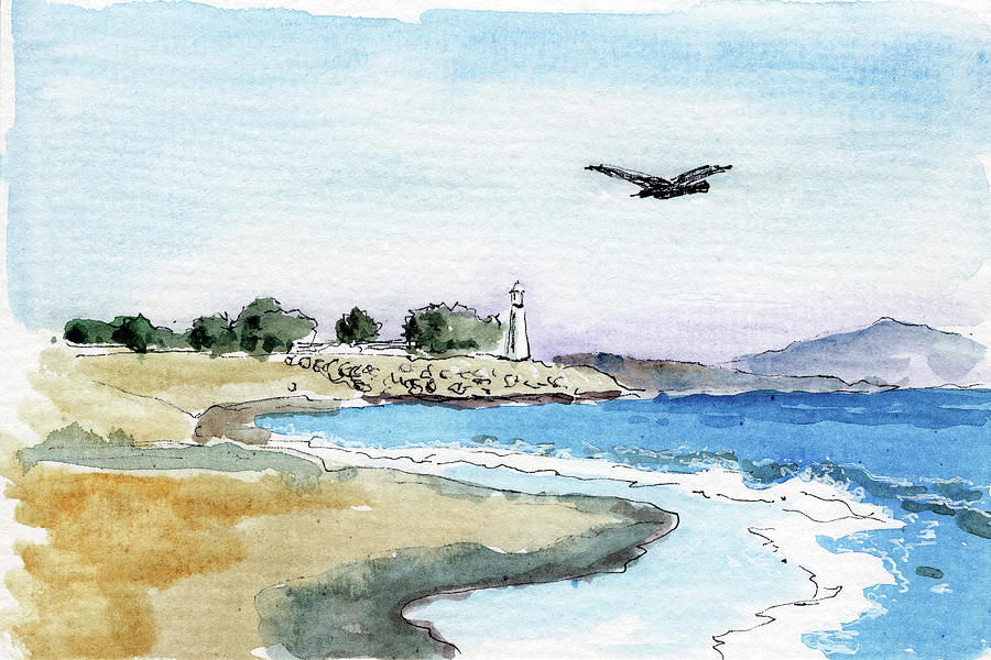 Lighthouse. Santa Cruz Painting by Masha Batkova