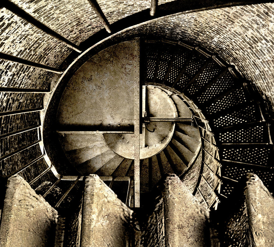 Abstract Digital Art - Lighthouse Stairs by Ken Taylor