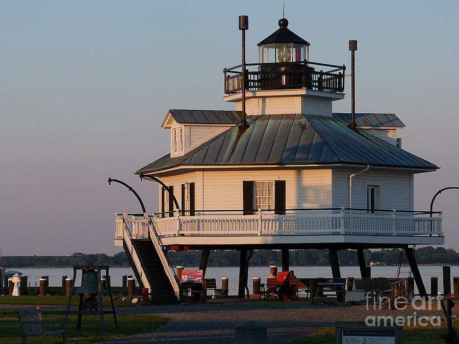 Lighthouse Photograph - Lighthouse  St.Michaels MD by Louise Peardon