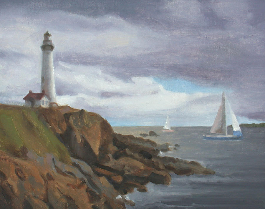 Lighthouse Study Painting by Charles Pompilius | Fine Art America