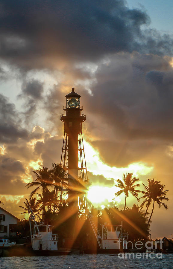 Lighthouse Sunburst #1 Photograph by Tom Claud