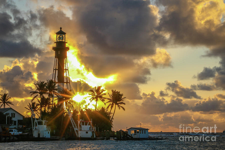 Lighthouse Sunburst #2 Photograph by Tom Claud