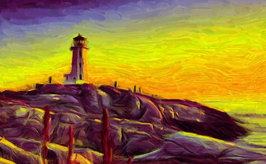 Lighthouse Sunset Digital Art by Caito Junqueira