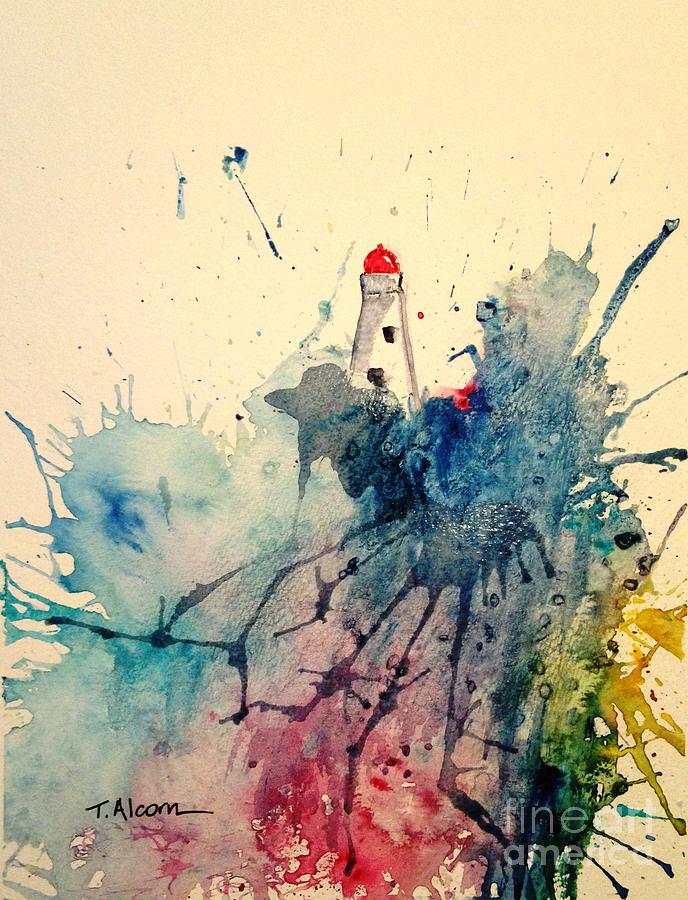 Lighthouse - original sold #1 Painting by Therese Alcorn