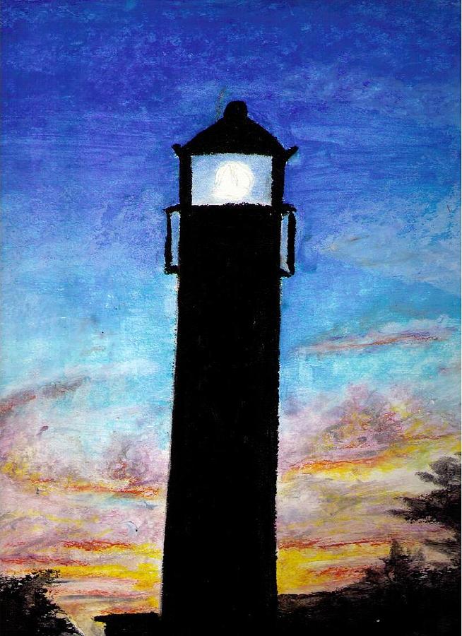 Lighthouse Two Pastel by Garrett Wright