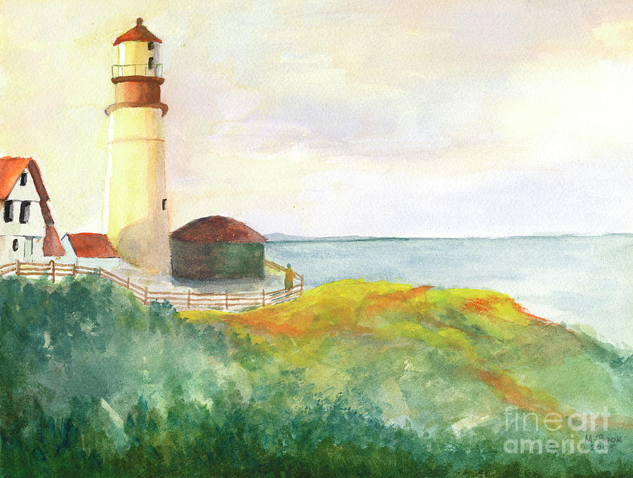 Lighthouse-Watercolor Painting by Marlene Book