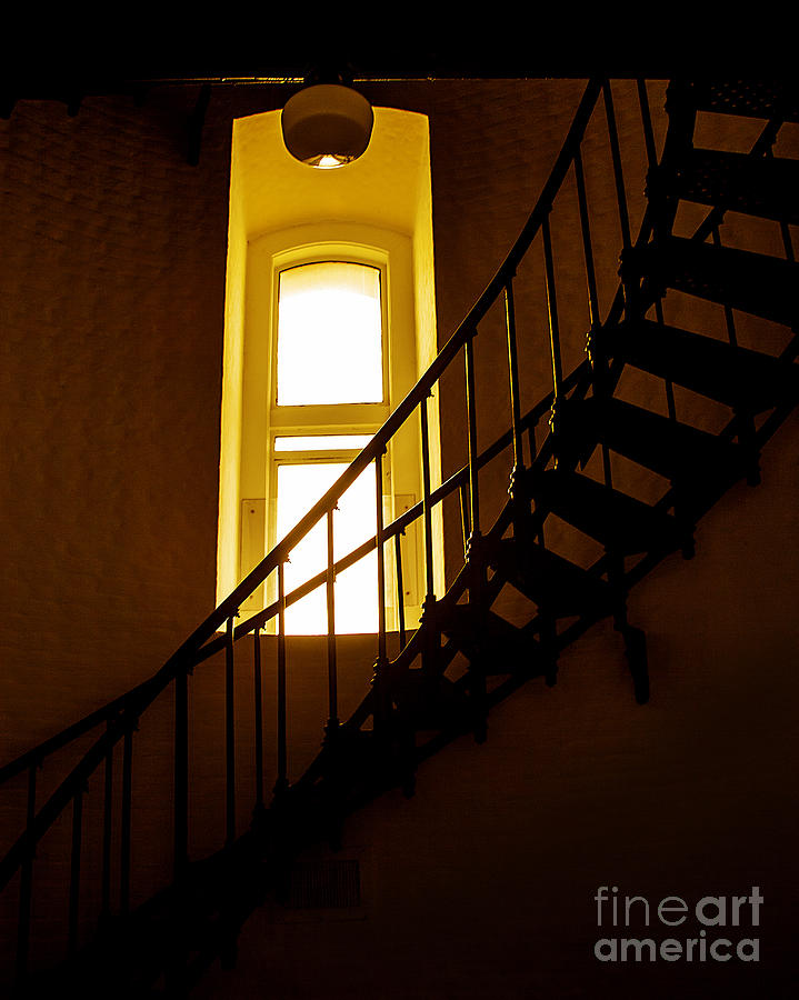Lighthouse Window And Spiral Staircase Photograph