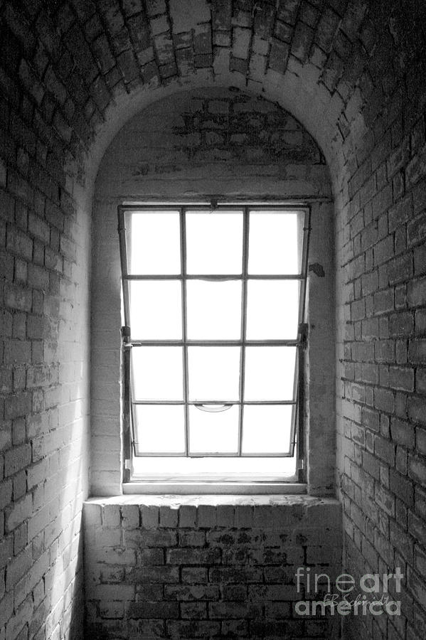 Lighthouse Window in black and white Photograph by E B Schmidt