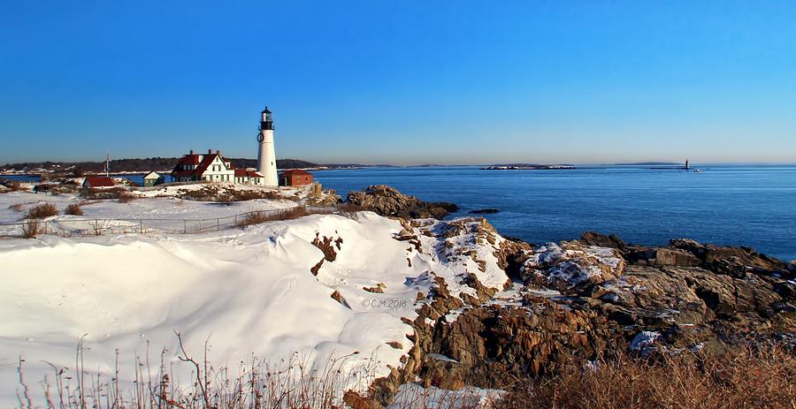 Lighthouse Winter Blanket Photograph