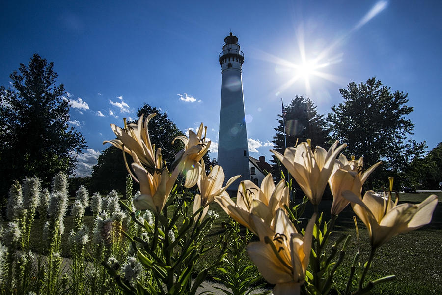 Lighthouse with a flowery foreground Photograph by Sven Brogren