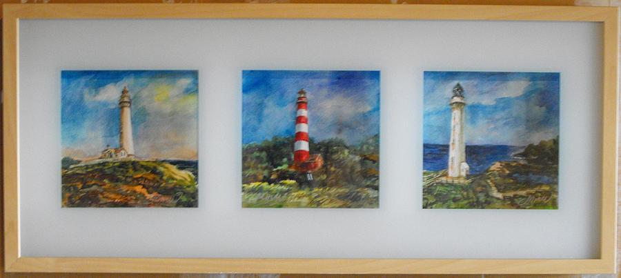 Lighthouses Framed Painting by L R B