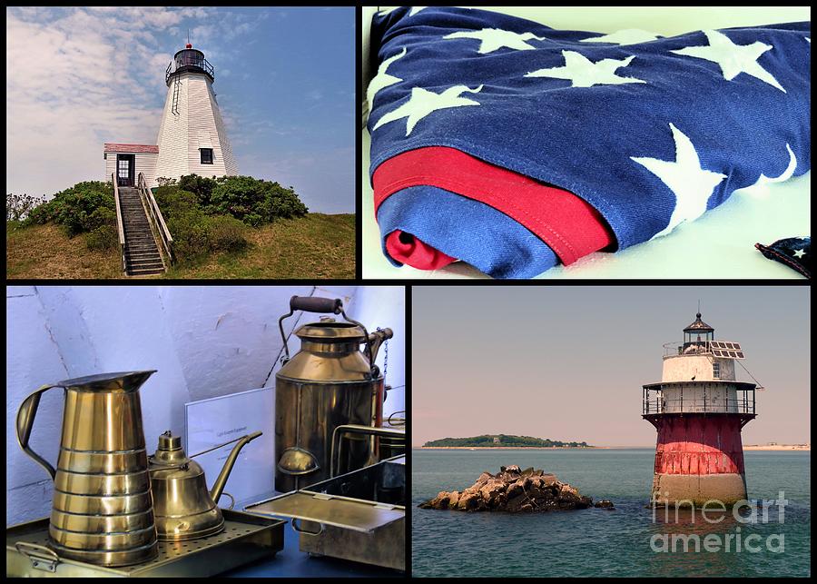 Lighthouse Photograph - Lighthouses of Plymouth MA by Janice Drew