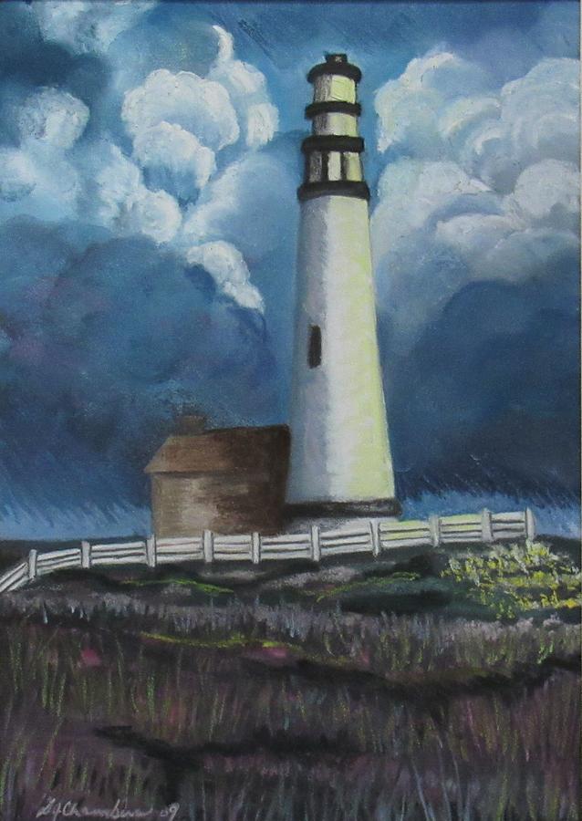 Lighthuse In The Storm Painting by Donna Chambers