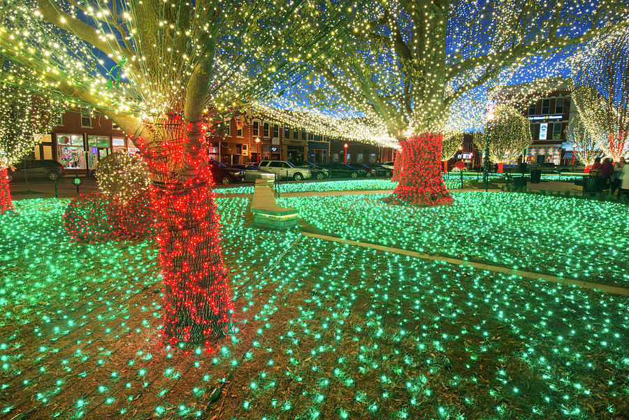 Lighting of the Square Bentonville Arkansas Photograph by Gregory