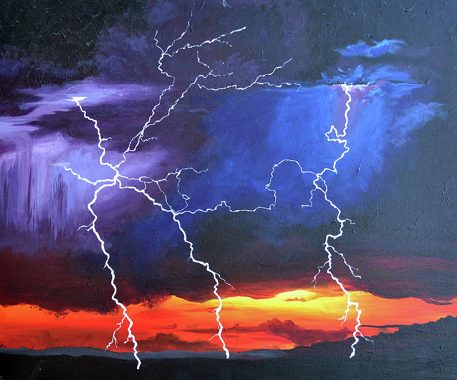 Lighting Storm Painting by Drew Enderlin - Fine Art America