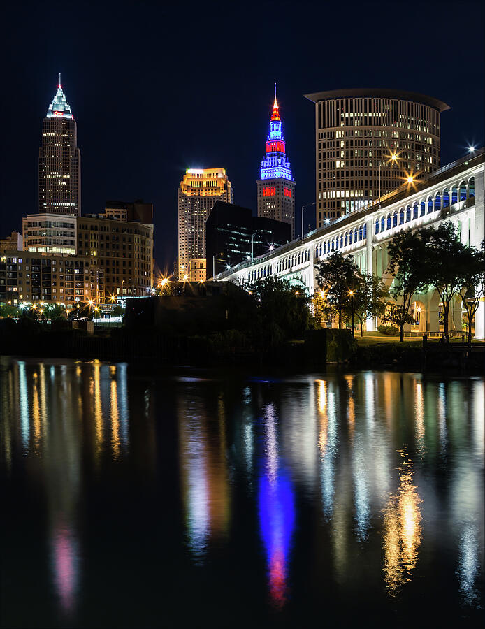 Cleveland Indians Photograph - Lighting Up Cleveland by Dale Kincaid
