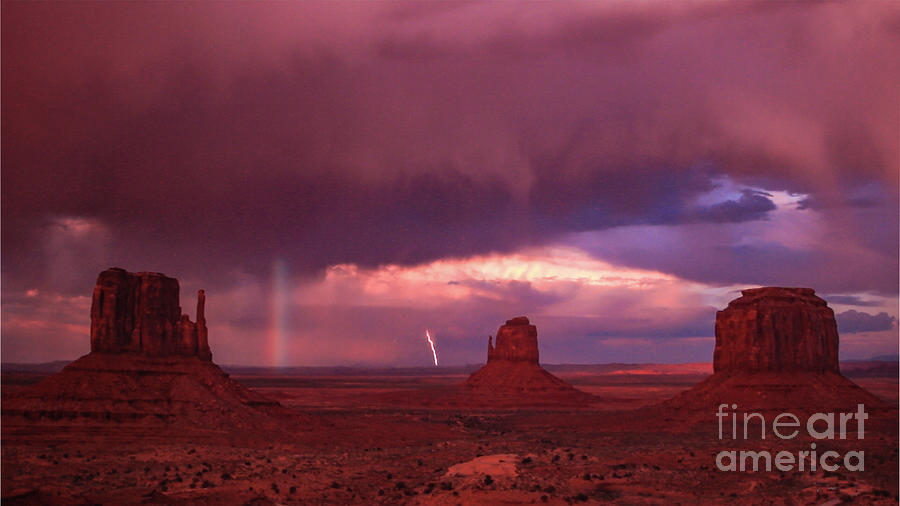 Lightning and Rainbow Photograph by Mark Jackson