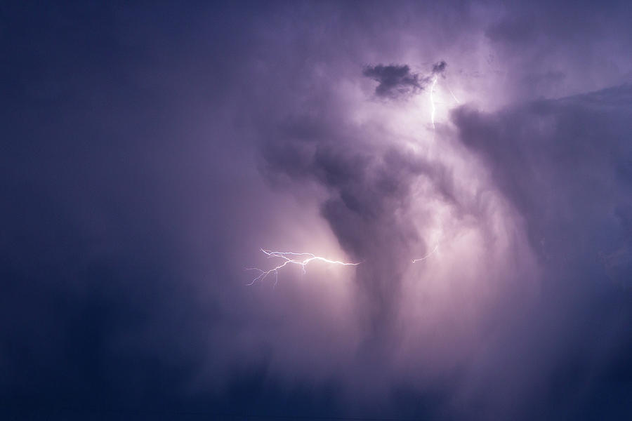 Lightning and Storm Cloud Photograph by SR Green