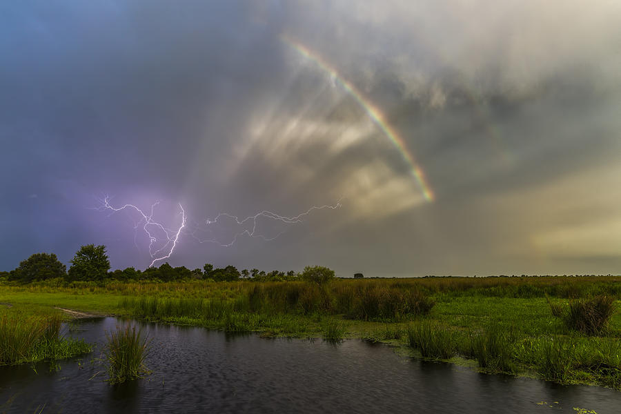Lightning And The Rainbow Photograph by Justin Battles