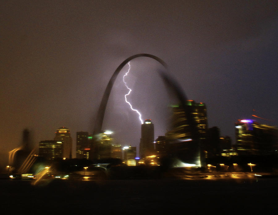 Lightning and Thunder over St Louis Photograph by Garry McMichael