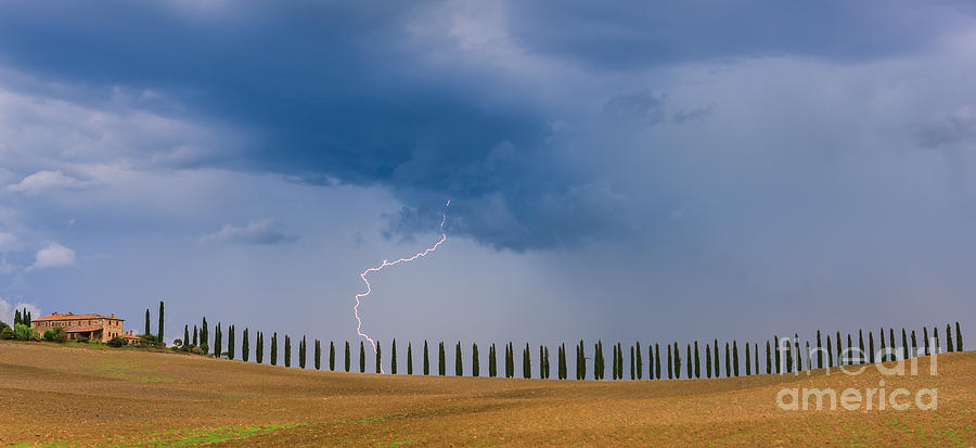 Lightning at Agriturismo Poggio Covili in the Tuscany Photograph by Henk Meijer Photography