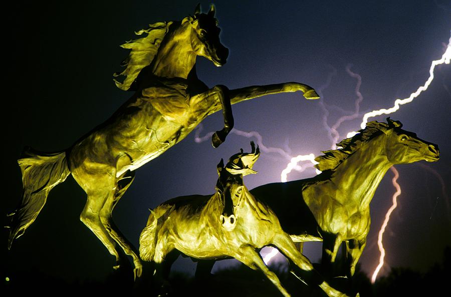 Lightning At Horse World Fine Art Print Photograph by James BO Insogna