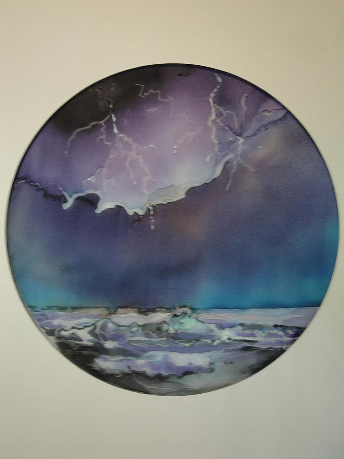 Lightning Painting - Lightning at Sea by Evelyn Cassaday
