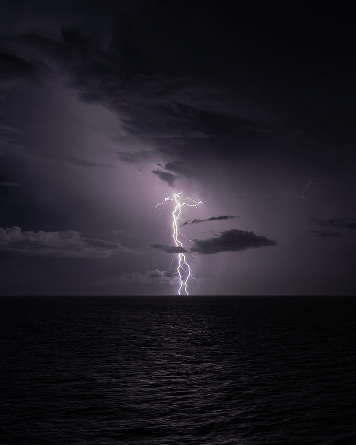 Lightning at Sea I Photograph by William Dickman