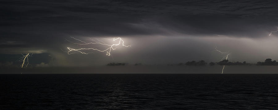 Lightning at Sea II Photograph by William Dickman