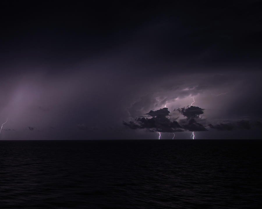 Lightning at Sea III Photograph by William Dickman