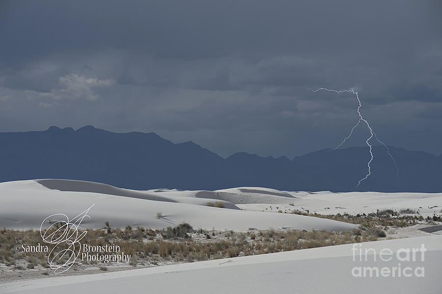 Lightning at White Sands National Monument Photograph by Sandra Bronstein