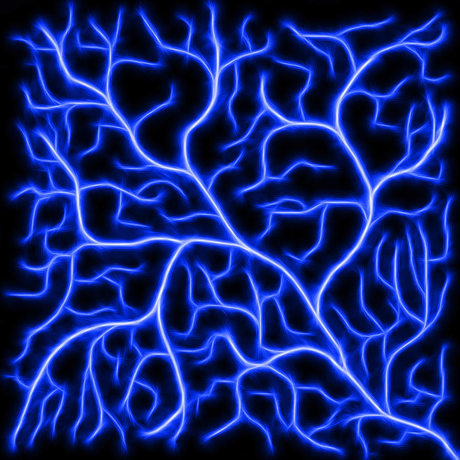 Lightning - Blue Digital Art by Shane Bechler