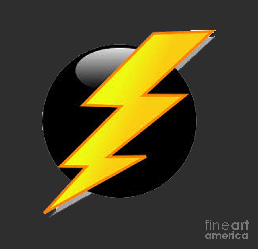 Lightning Bolt T-shirt Painting by Herb Strobino