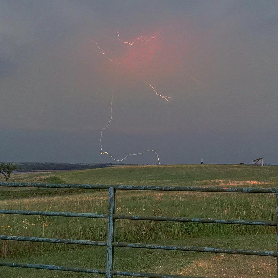 Lightning Bolt on a Scenic Route Digital Art by Michael Oceanofwisdom Bidwell