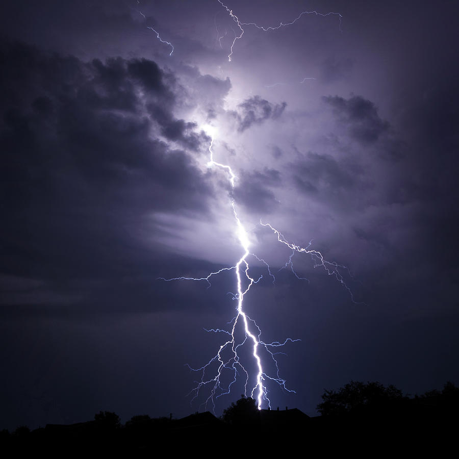 Nature Photograph - Lightning Bolt Strike 2 by Serhii Kucher