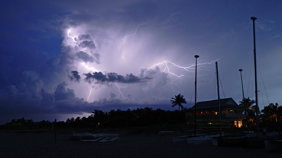 Beach Lightning Delray Beach Florida #2 Photograph by Lawrence S Richardson Jr