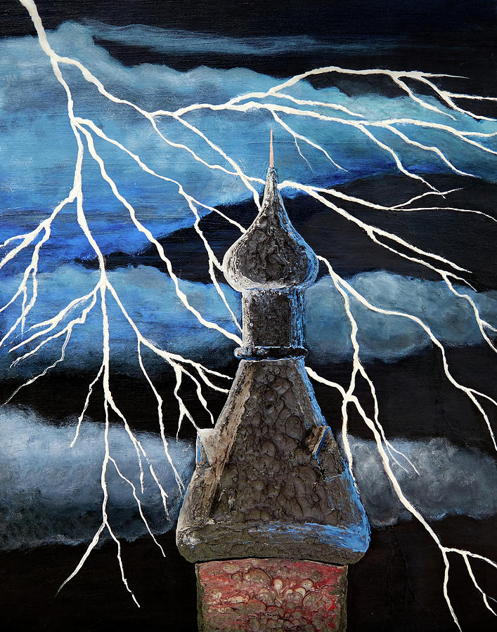Lightning Capital Painting by Patricia Beebe