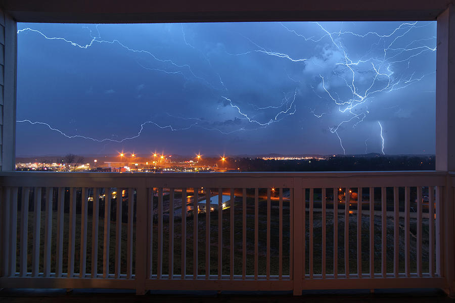 Lightning from the Balcony Photograph by Dennis Sprinkle