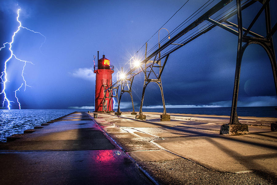 Lightning in South Haven Photograph by Colin Collins